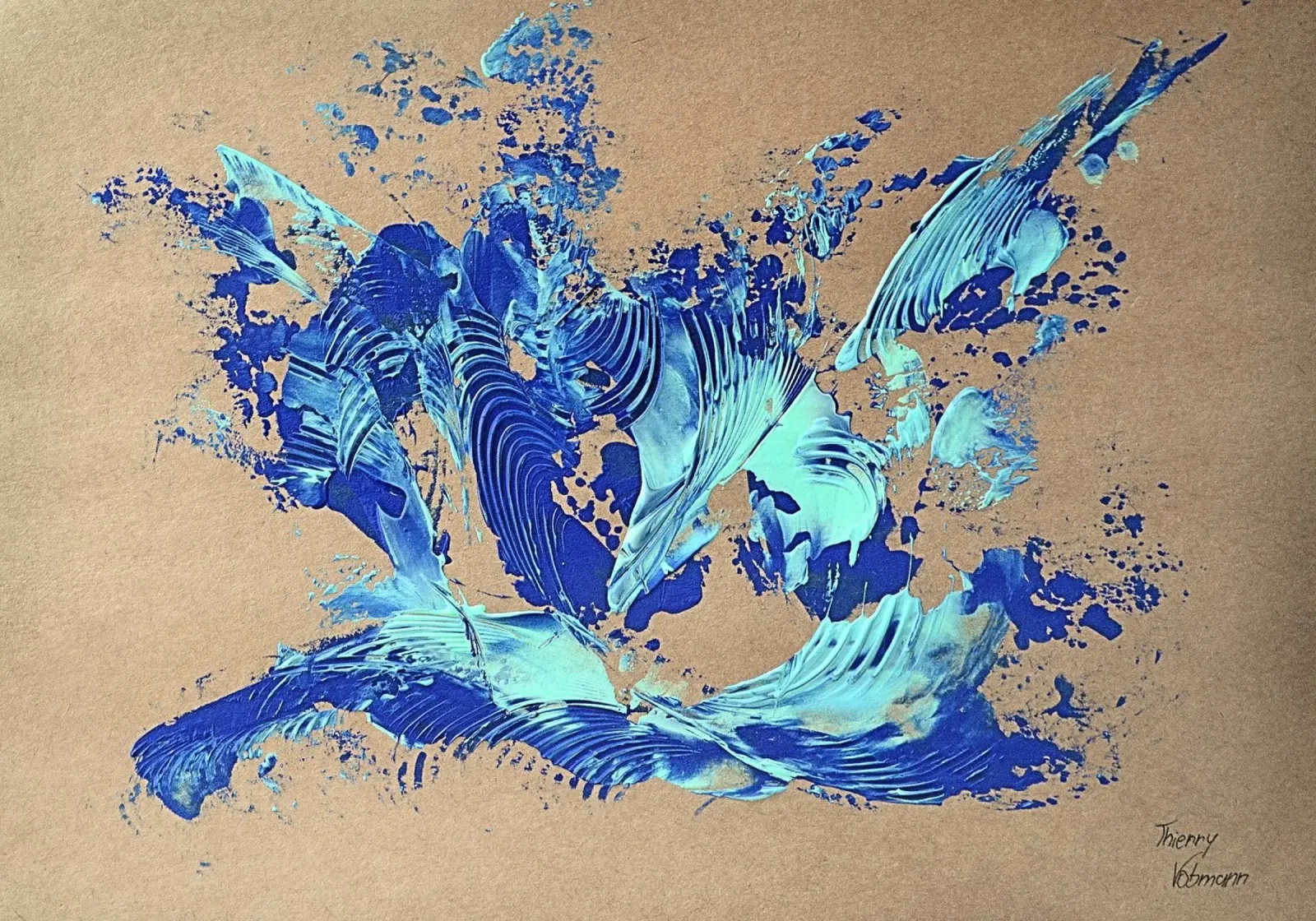 NATURAL STYLE 39 poster con telaio in legno da Thierry Vobmann Abstract painting