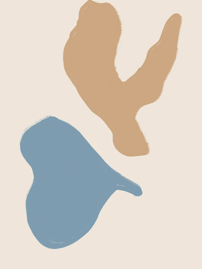 Pastel Shapes poster con telaio in plastica da treechild