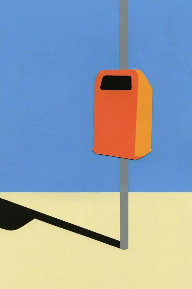 Orange Trash Can pellicola backlit da Rosi Feist