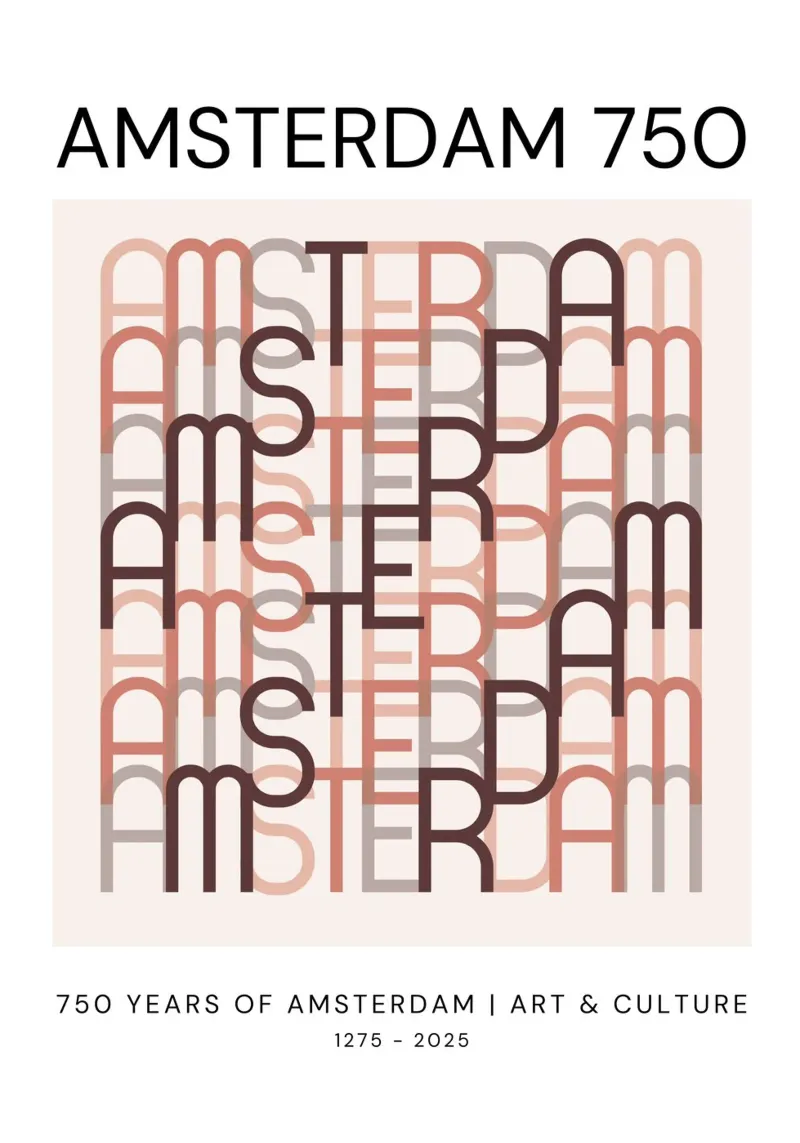 Amsterdam 750 – #4 – Blush Edition poster con telaio in legno da Hightown Design