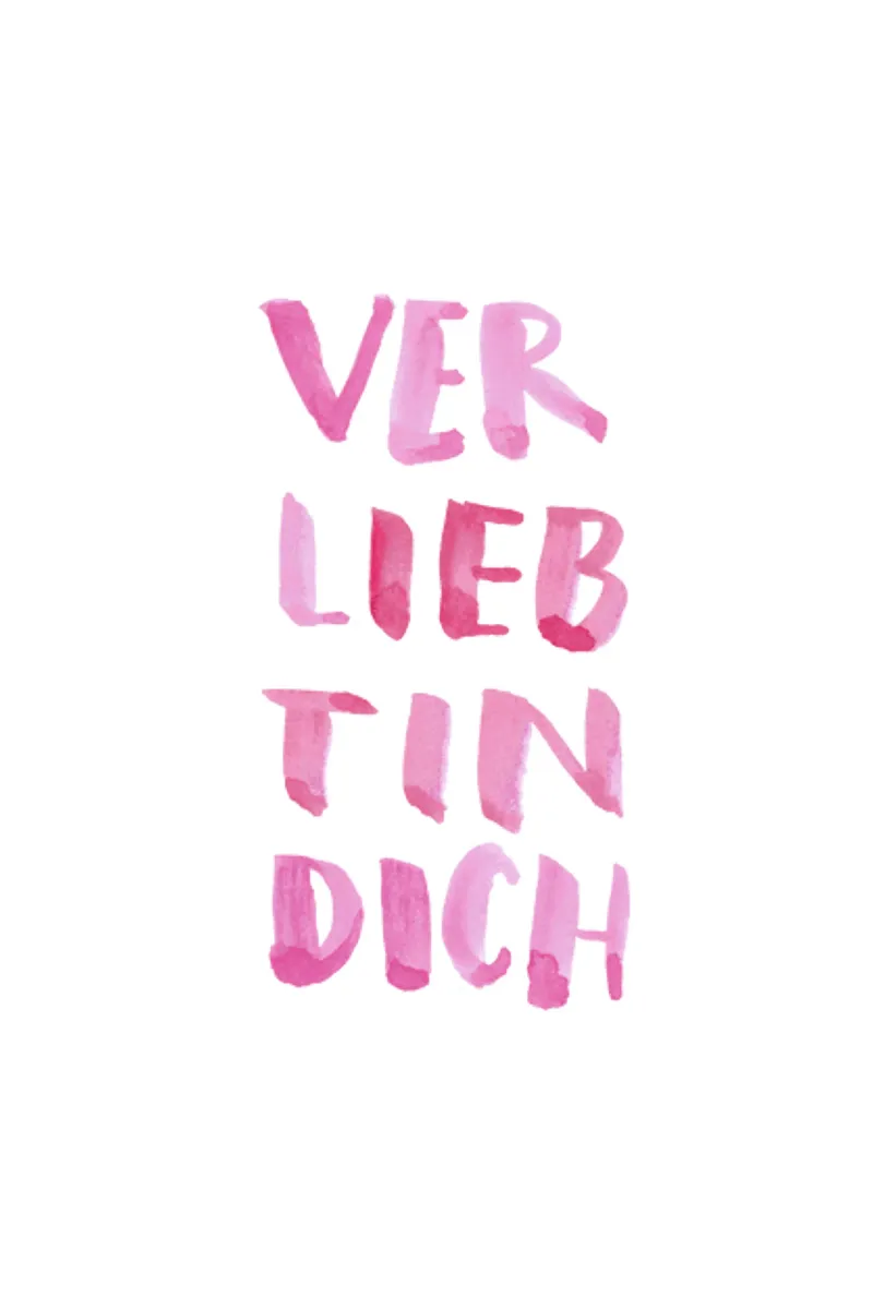 Verliebt poster con telaio in legno da Brushmeetspaper