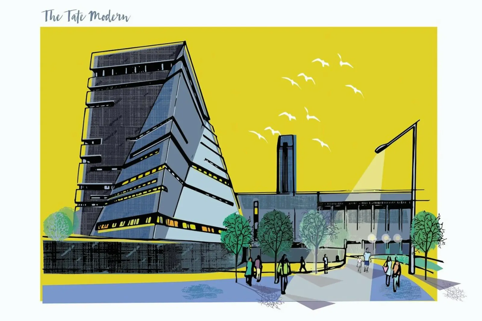 Tate Modern poster con telaio in legno da Rocket68