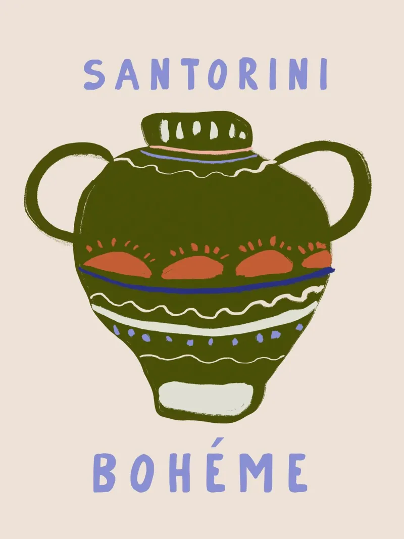Santorini Boheme poster da treechild