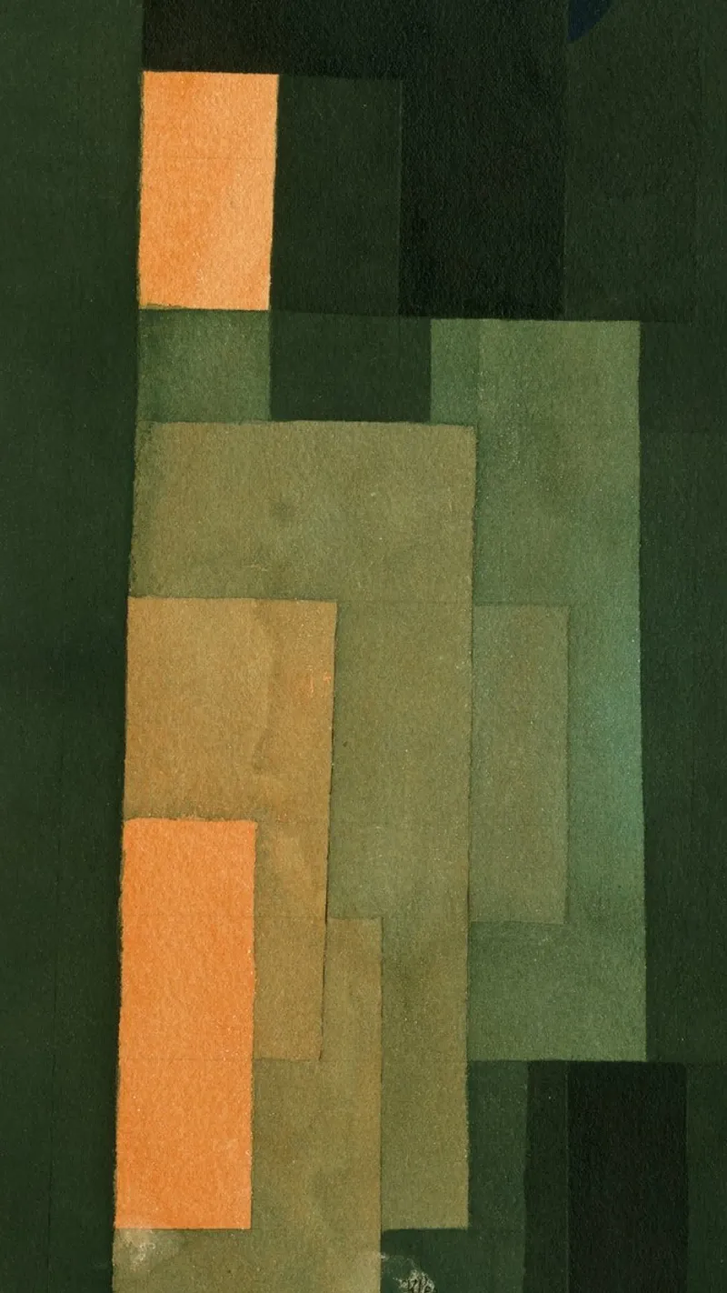Paul Klee - Torre in arancione e verde pellicola backlit da Timeless Artworks