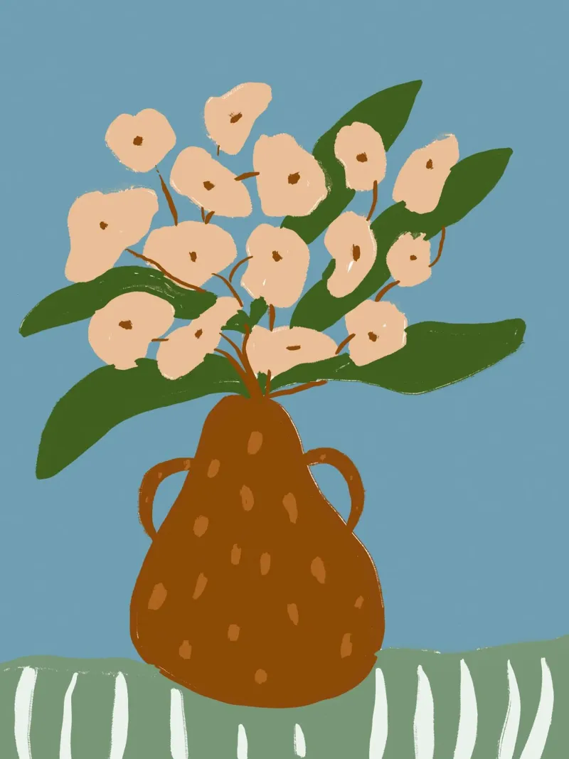 Pear Vase poster con telaio in alluminio da treechild