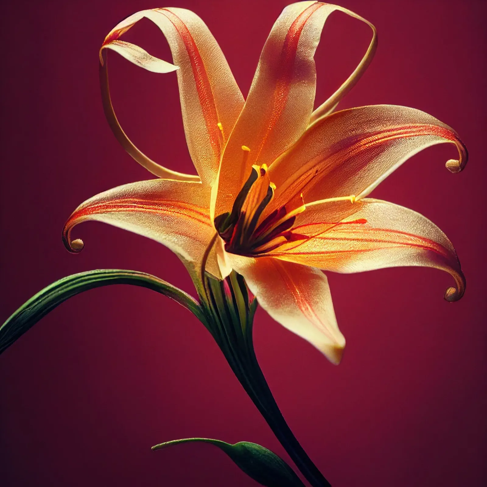 Macro fiore di giglio tigrato arancione pellicola backlit da Bold Blooms