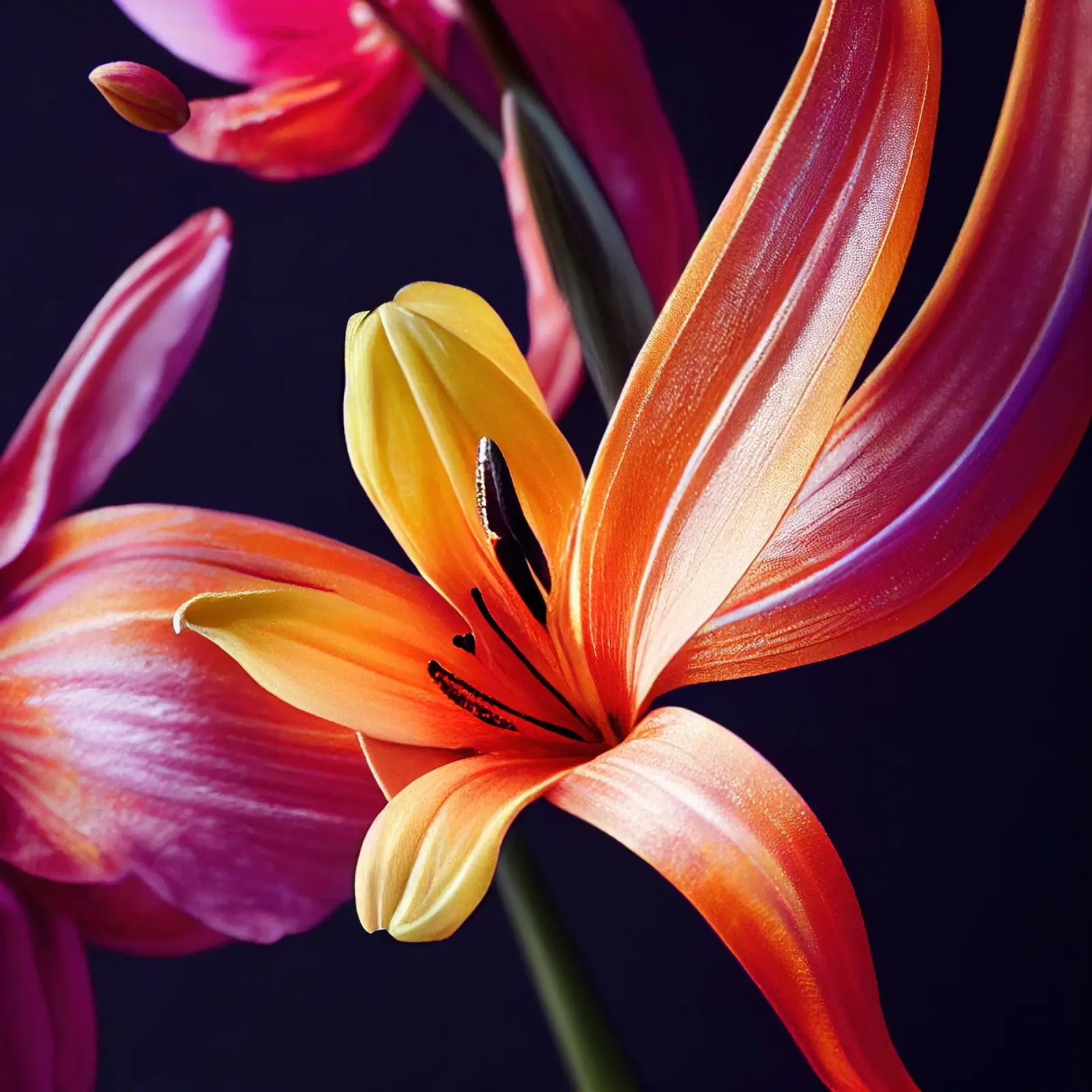 Macro fiore di giglio tigrato arancione pellicola backlit da Bold Blooms