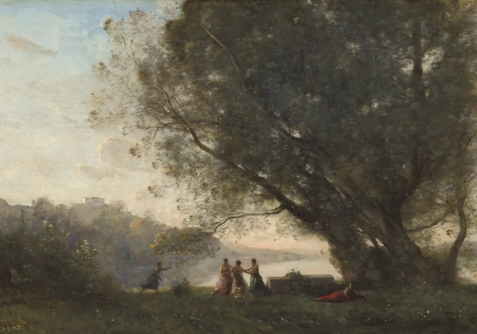 Tanz unter den Bäumen am Rande des Sees Hahnemühle von Timeless Artworks