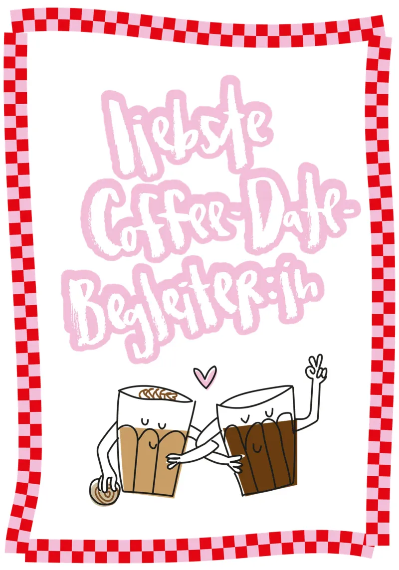 Coffee-date poster con telaio in plastica da Brushmeetspaper