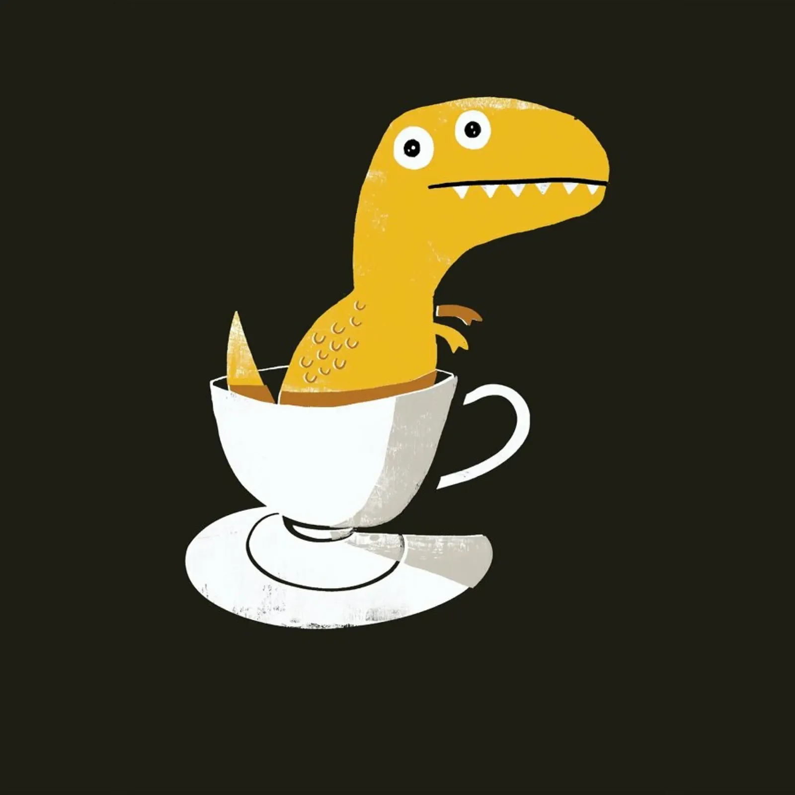 Tea Rex poster con telaio in legno da DinoMike