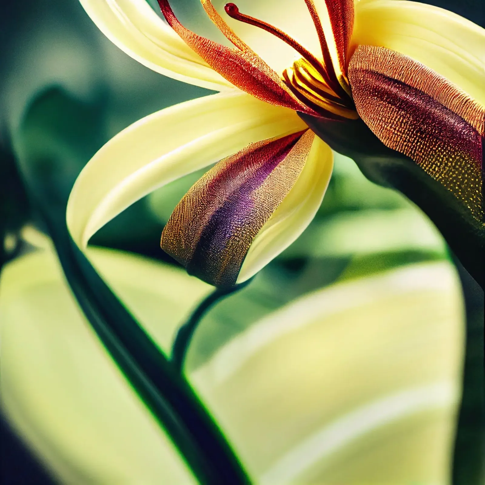 Macro Siroi Lily Flower pellicola backlit da Bold Blooms