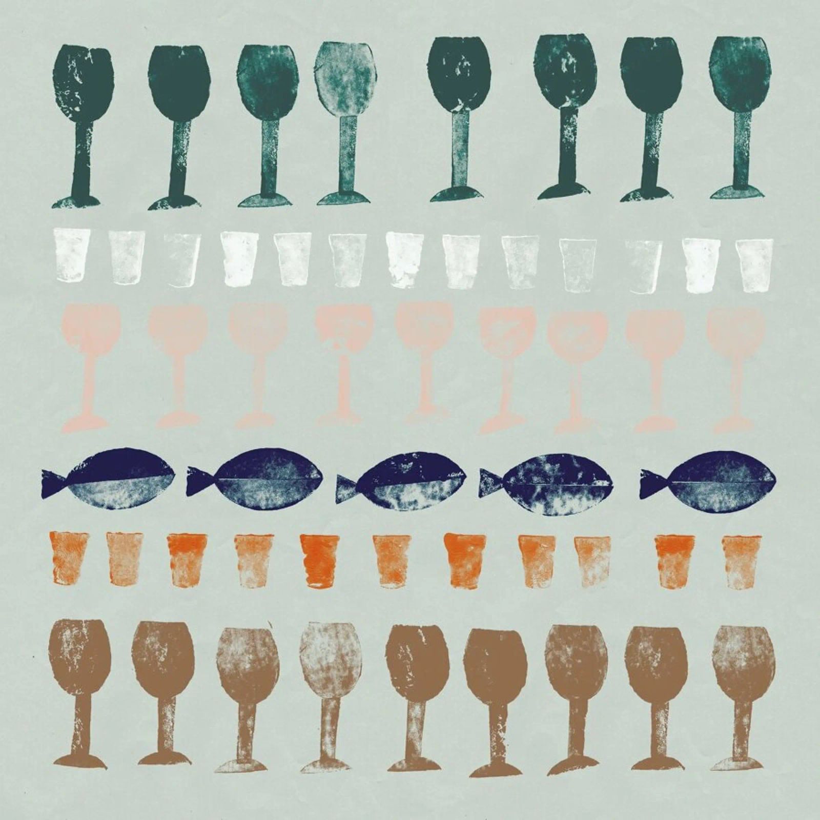 Fish and Wine 1 poster by Rinah Lang