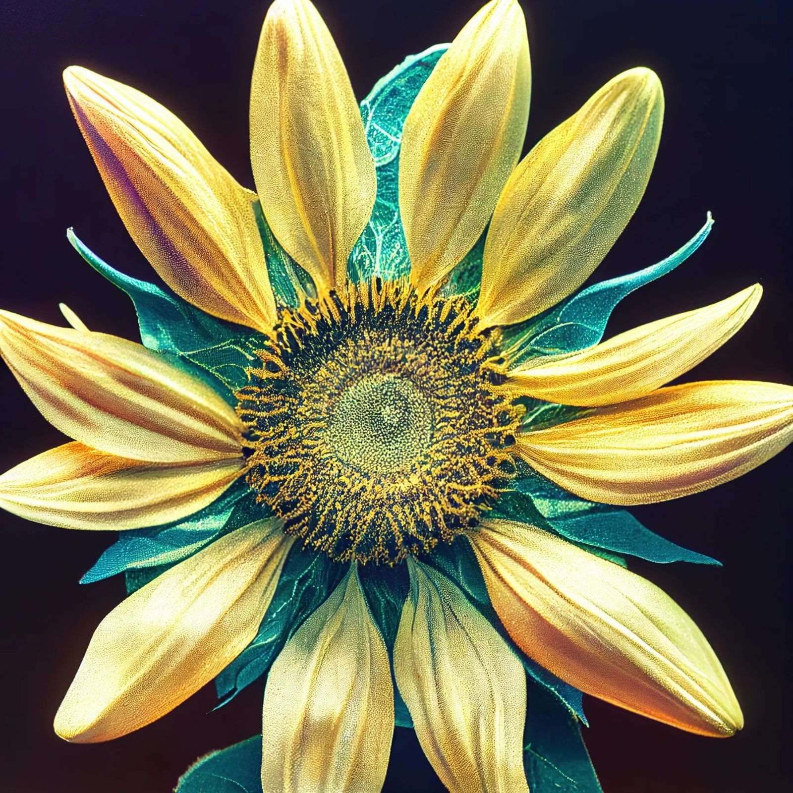 Girasole macro pellicola backlit da Bold Blooms