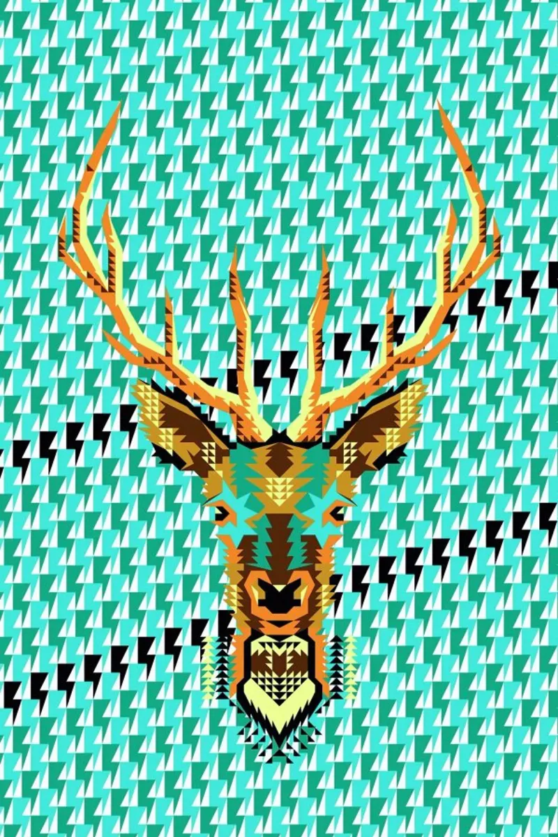 Geometric Deer pellicola backlit da Chobopop