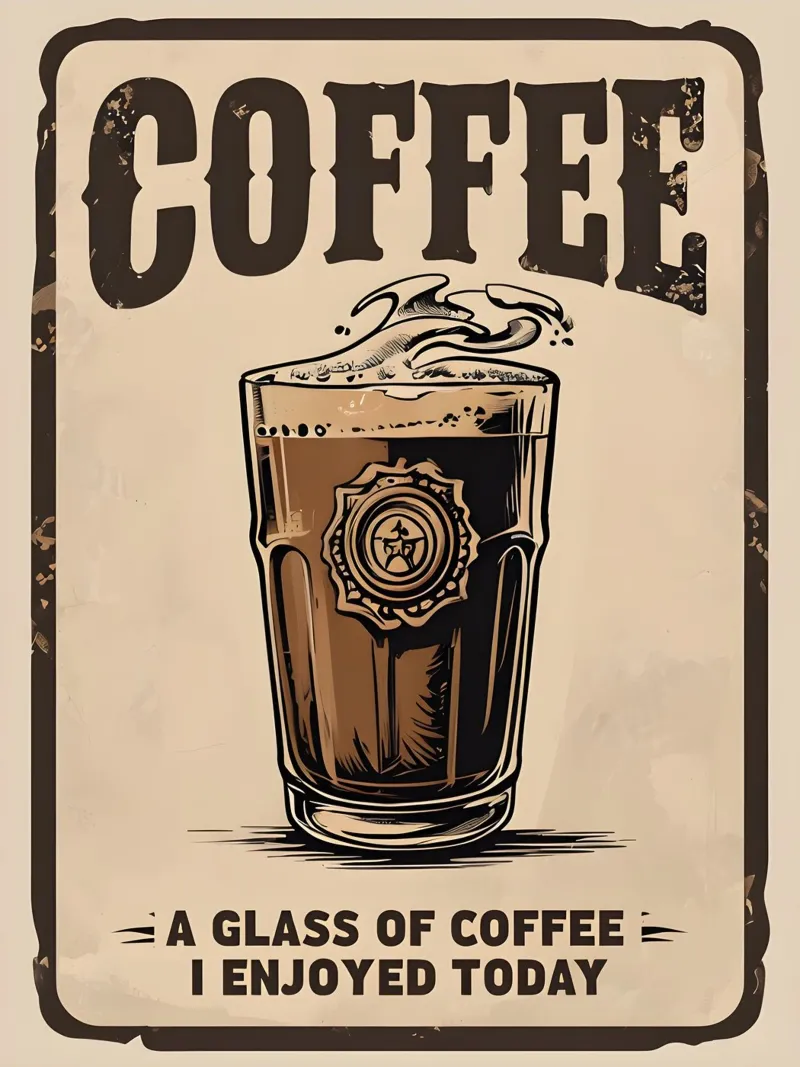 Caffè Un bicchiere di caffè che ho gustato oggi plexiglass da RETRO VINTAGE EDITION