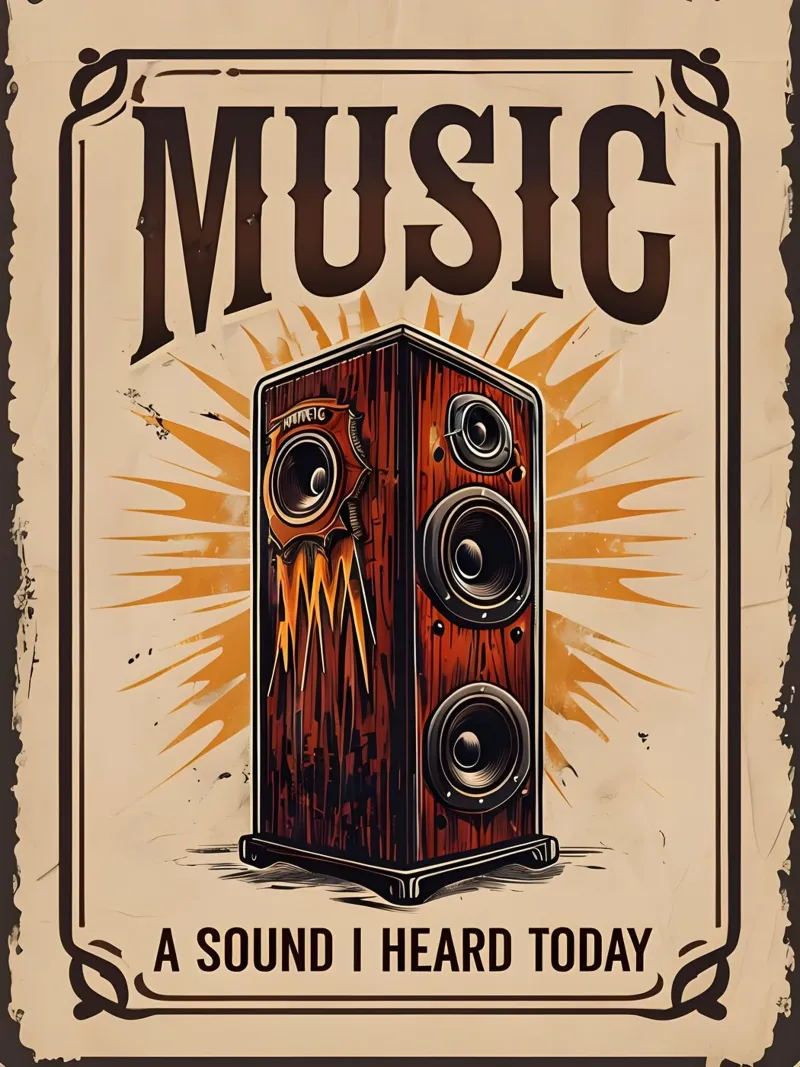 Music A Soud I Heard Today poster with wooden frame by RETRO VINTAGE EDITION