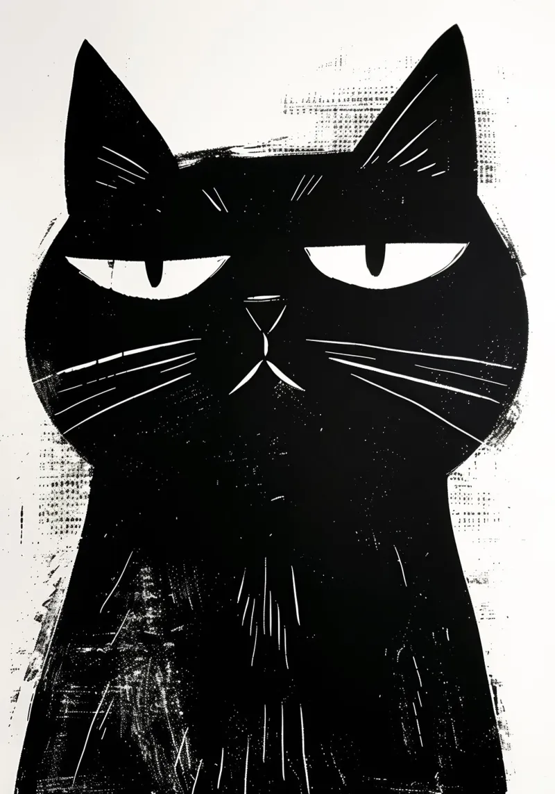 Schwarze Katze Backlit Folie von Justyna Jaszke JBJart