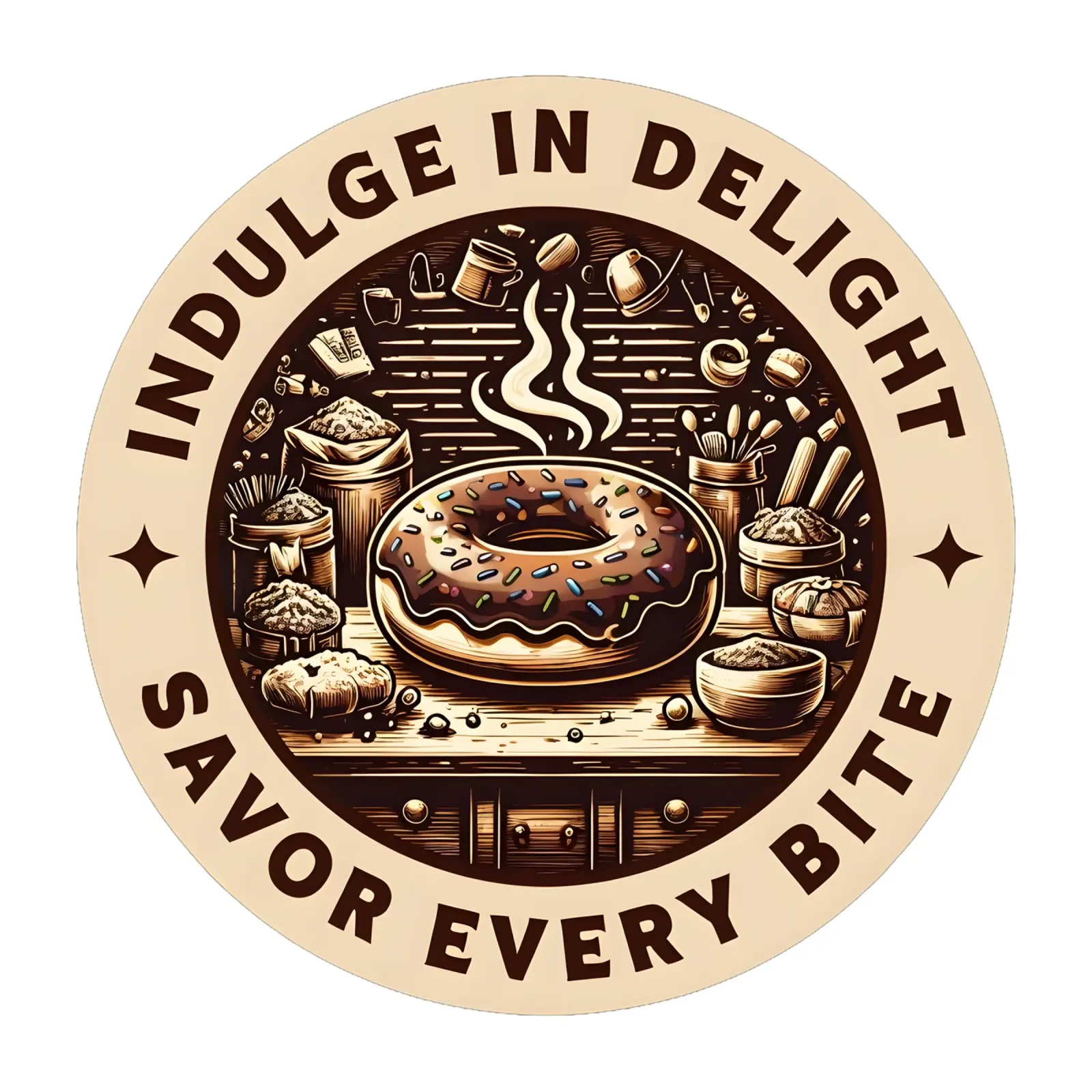 Logo van oude donut canvas met Baklijst van RETRO VINTAGE EDITION