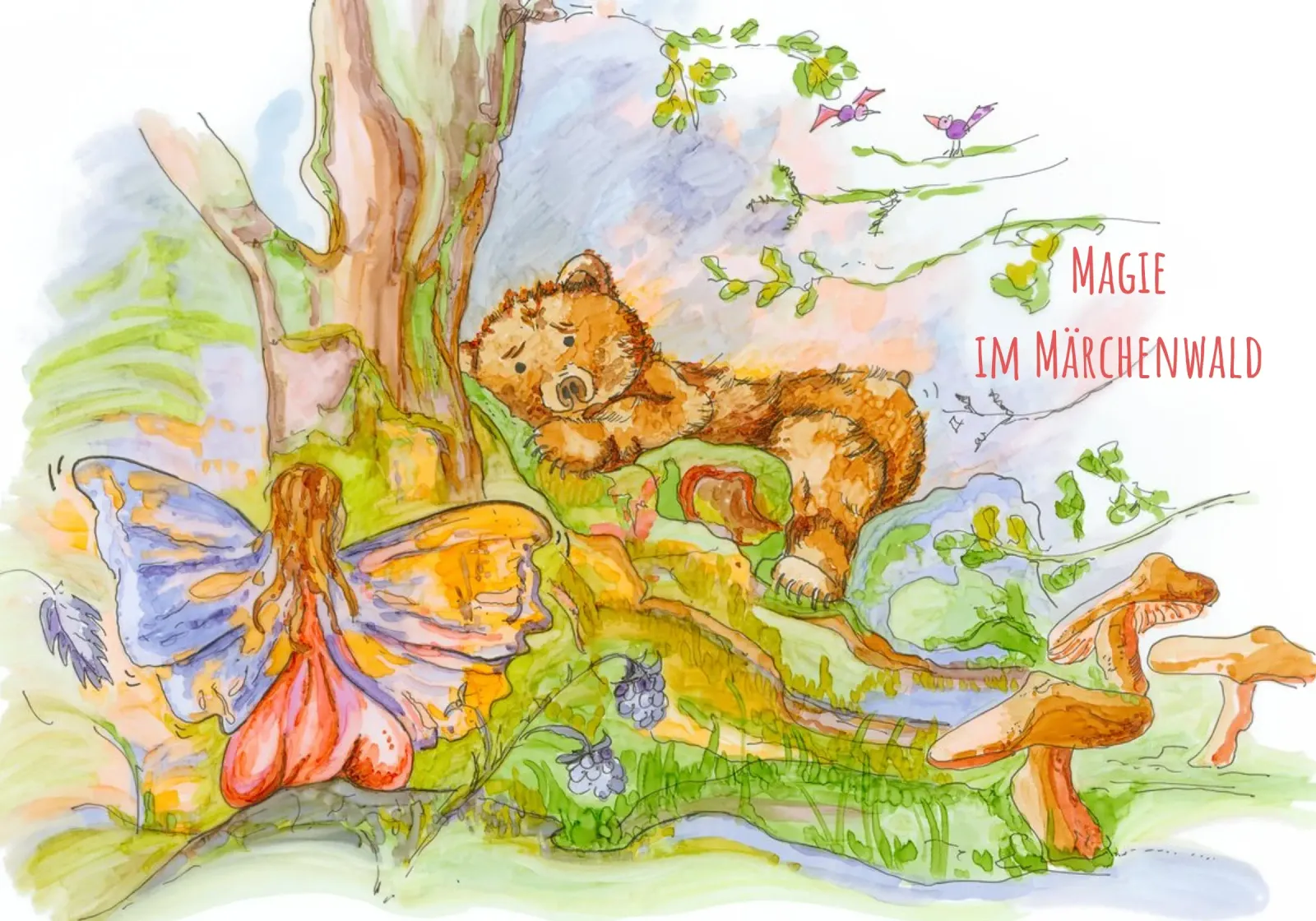 Magie in het sprookjesbos canvas met Baklijst van MutMalerin