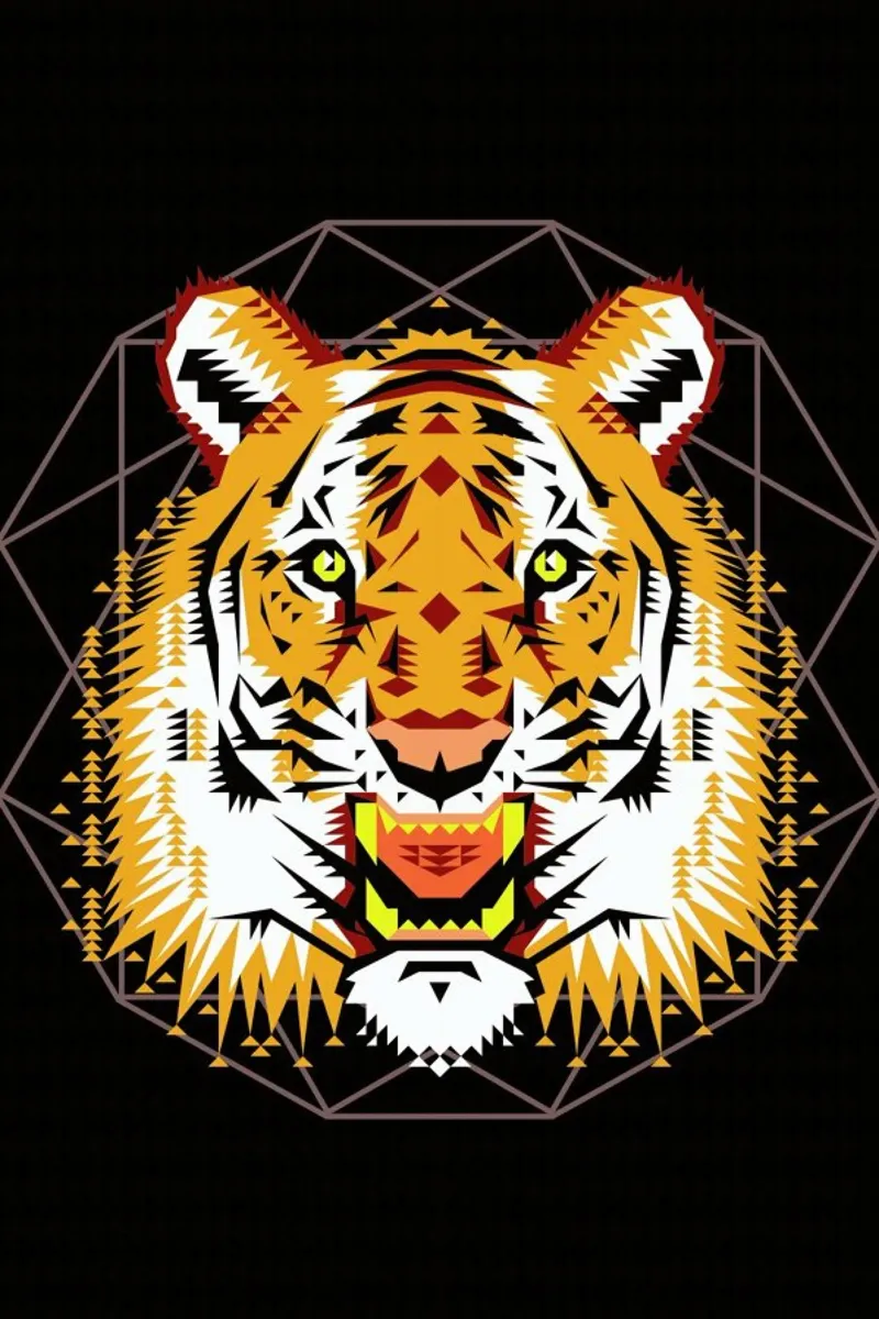 Geometric Tiger pellicola backlit da Chobopop