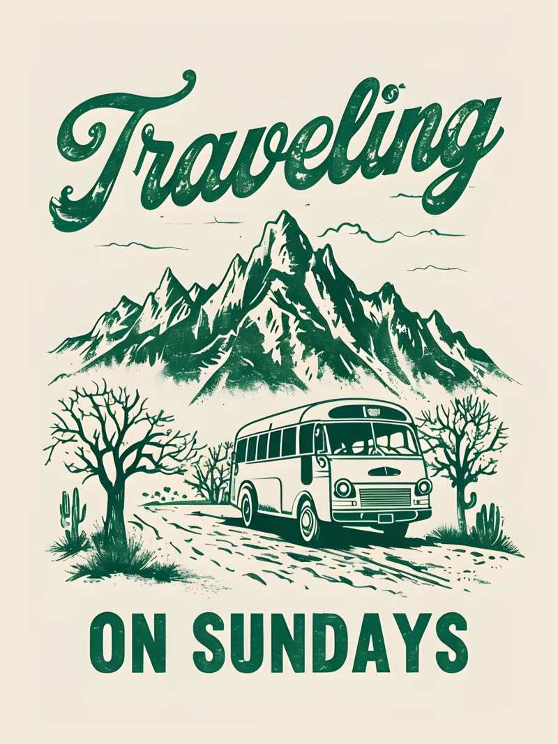 Viajando el domingo retro poster de RETRO VINTAGE EDITION