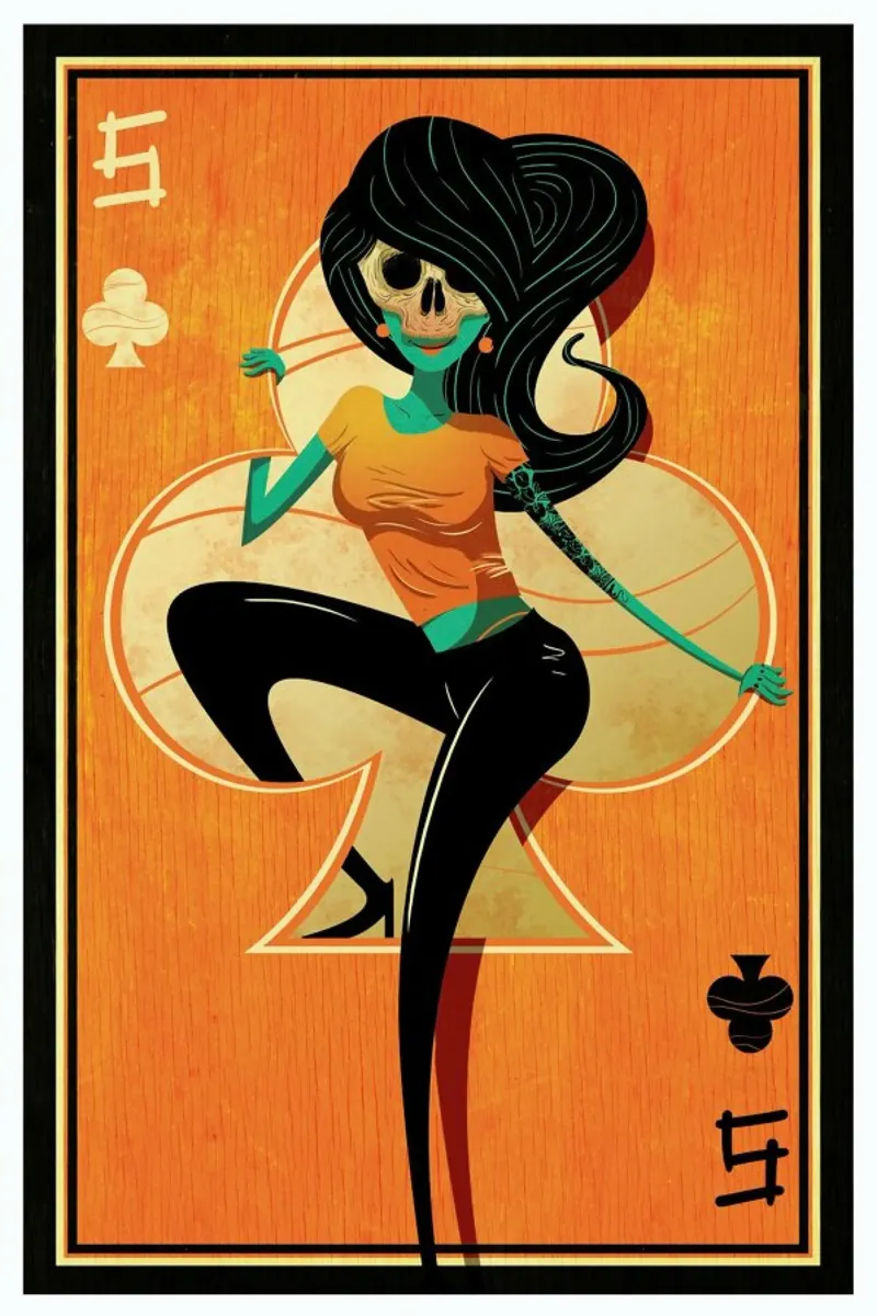 5 of Clubs pellicola backlit da Victor Beuren