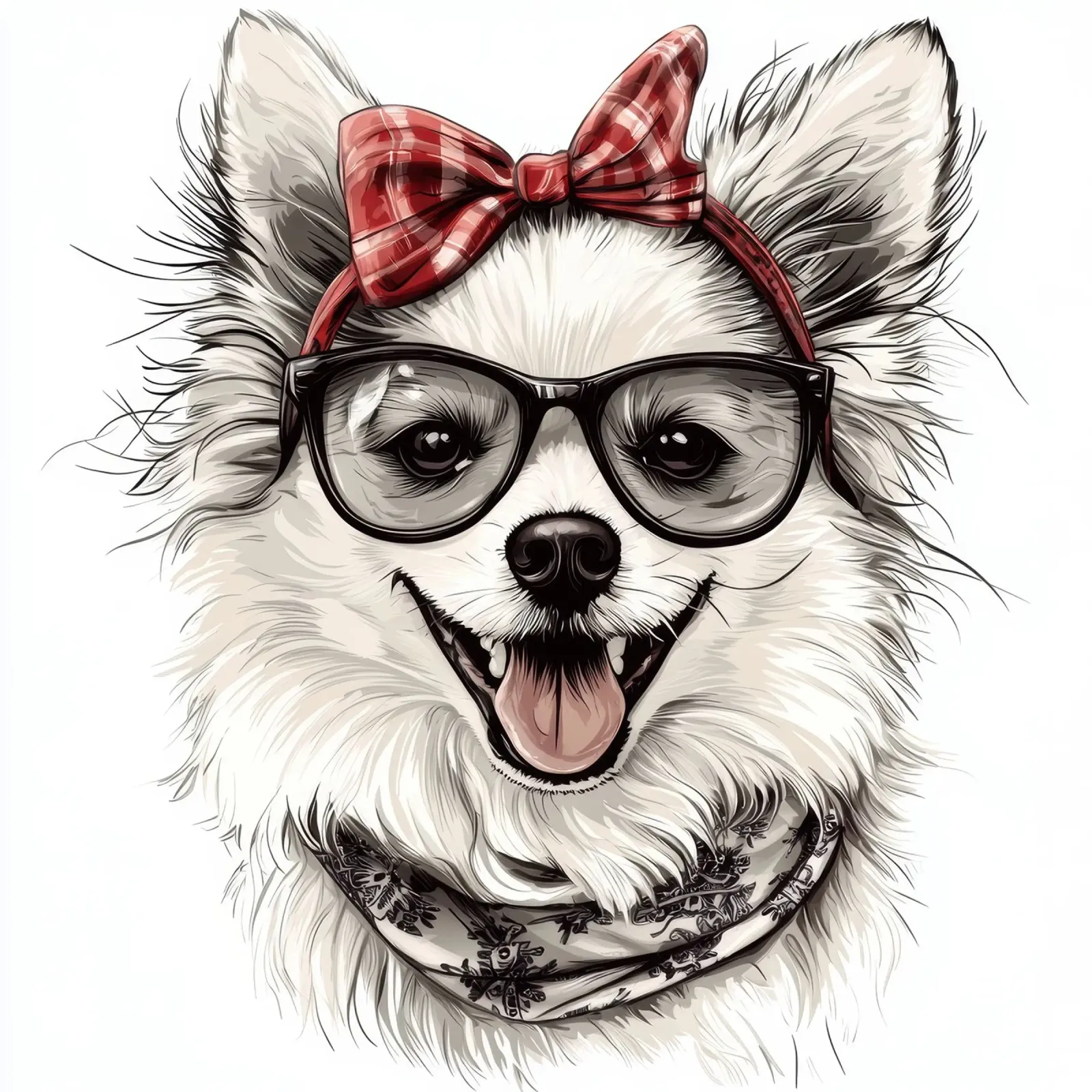 Grappige Amerikaanse eskimo met bril canvas met Baklijst van Funny Animals