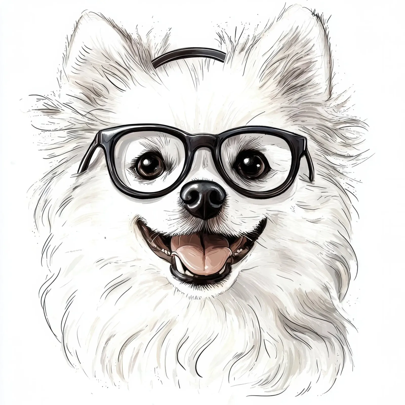 Divertente Eschimese americano con gli occhiali poster con telaio in legno da Funny Animals