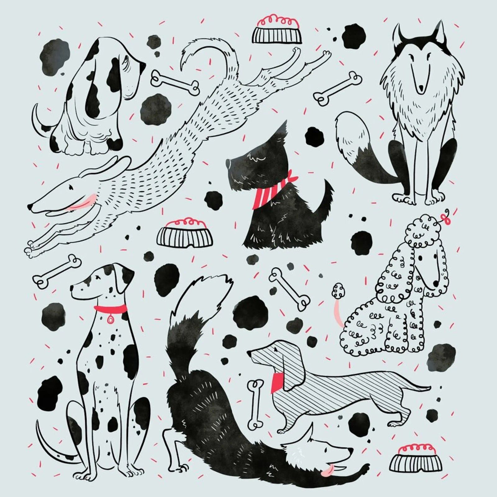 Dogs poster by Moira Scicluna Zahra