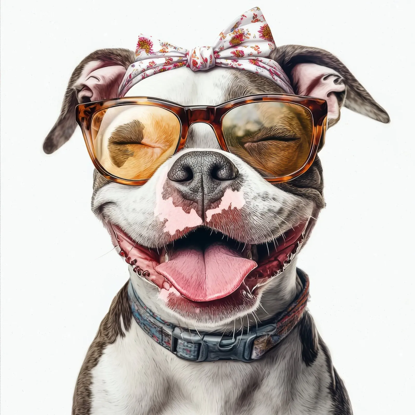 Divertente Pit Bull americano con gli occhiali pellicola backlit da Funny Animals