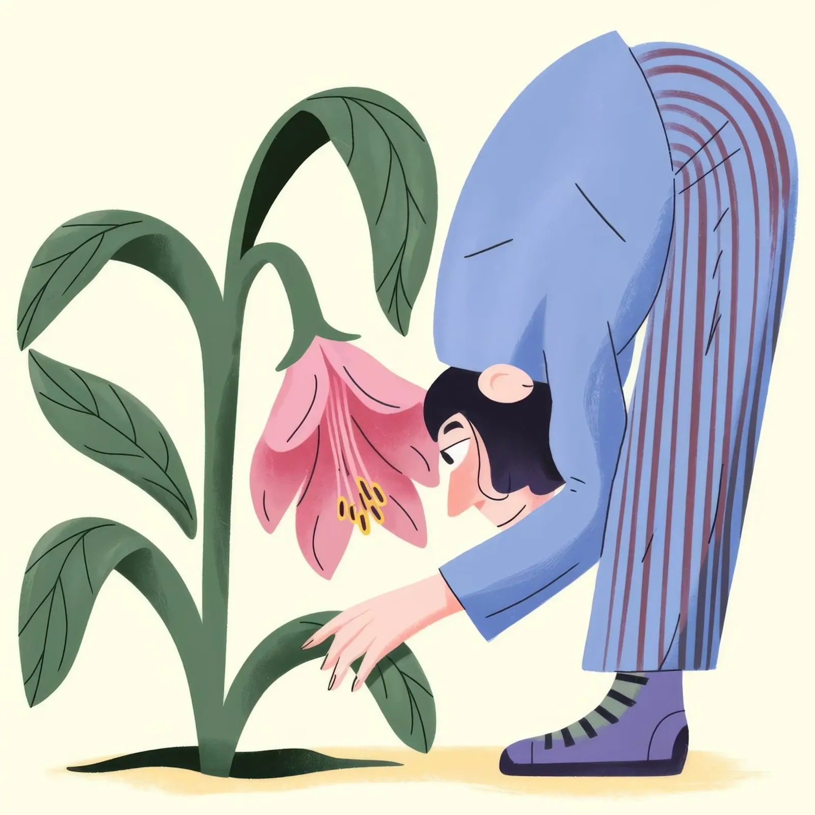 Ispezione del fiore rosa poster con telaio in legno da Emery Kate