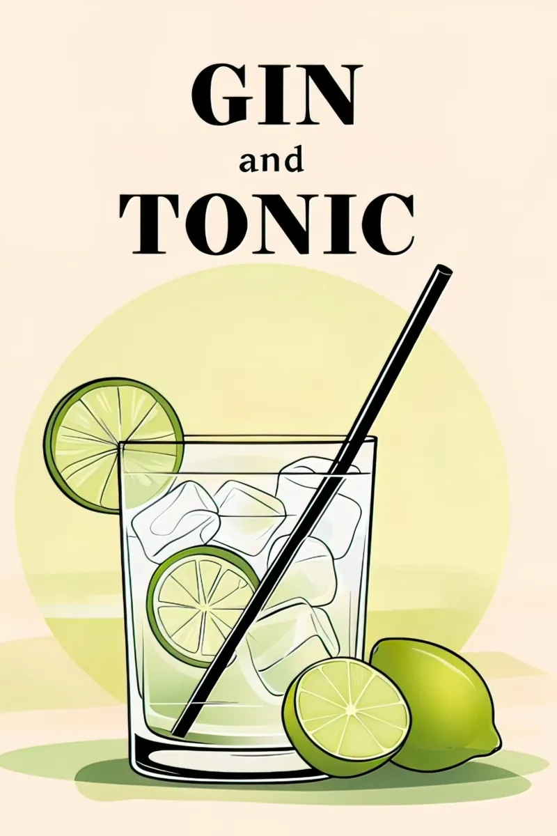 Poster di Gin e Tonic pellicola backlit da 🎁 ARTVI-SHOP