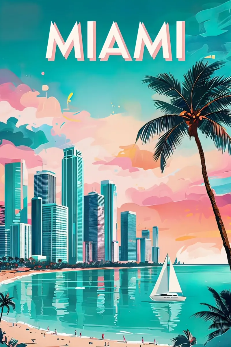 Manifesto di Miami pellicola backlit da ARTVI-SHOP