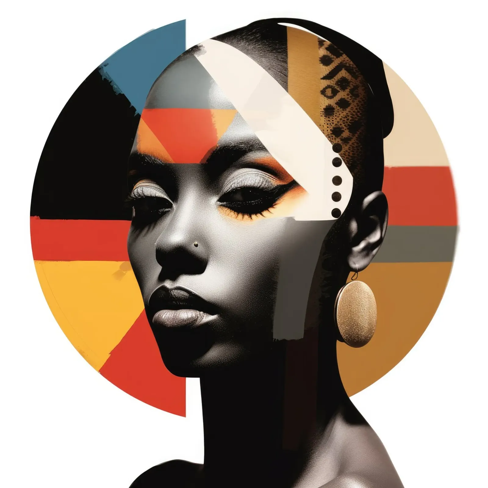 Mujer etíope abstracta Bauhaus poster de Artful Muse