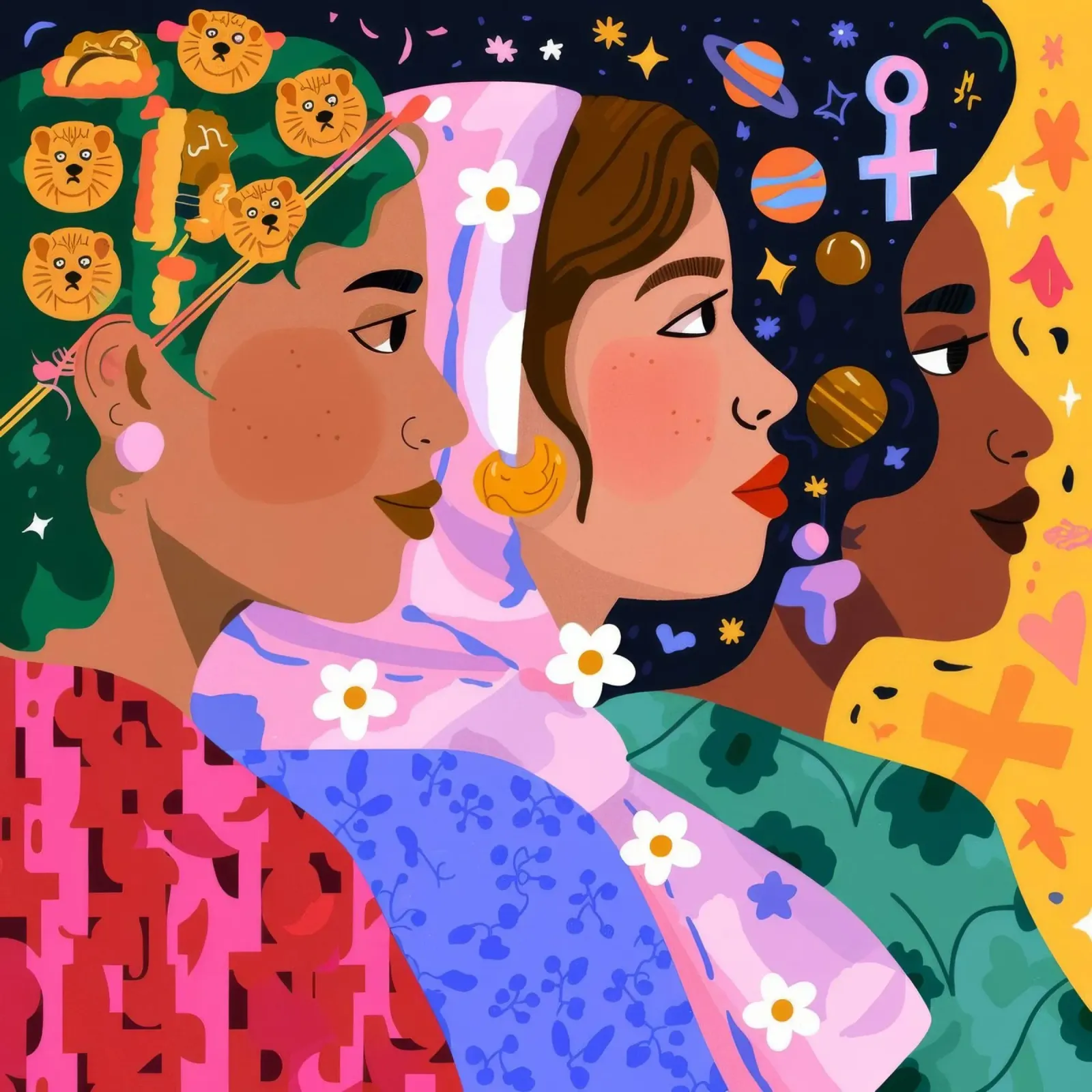 Floral Profile Duo poster con telaio in plastica da Emery Kate