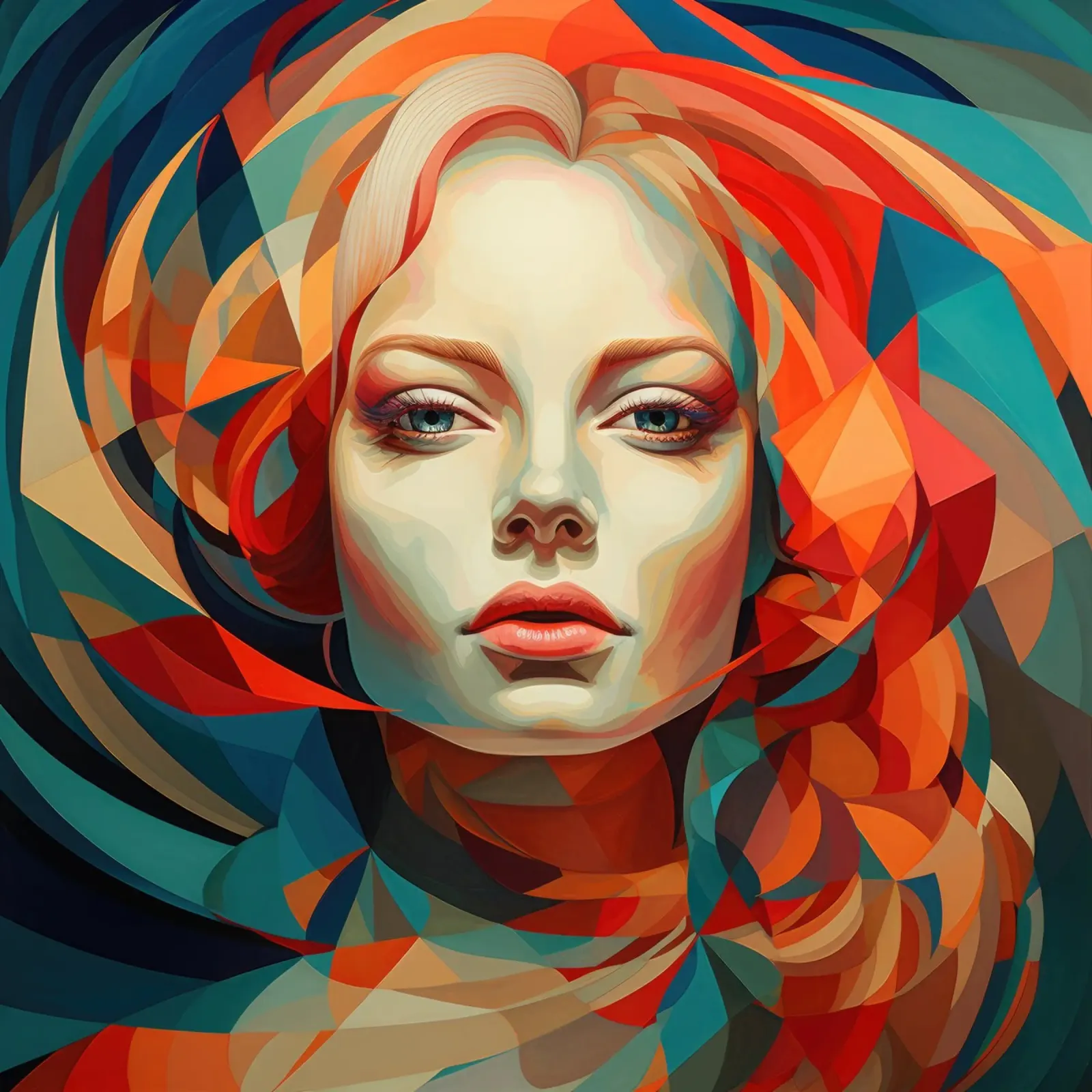 Donna geometrica astratta ungherese pellicola backlit da Artful Muse