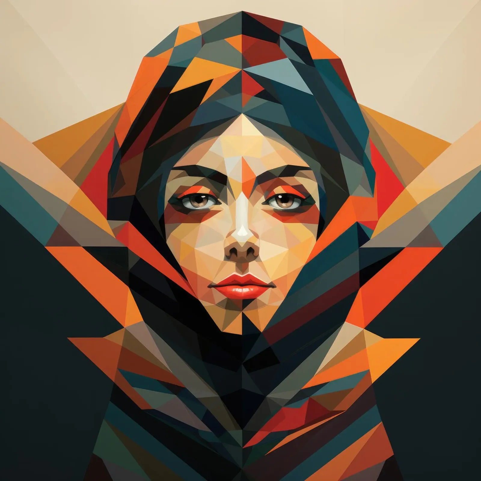Donna saudita geometrica astratta pellicola backlit da Artful Muse