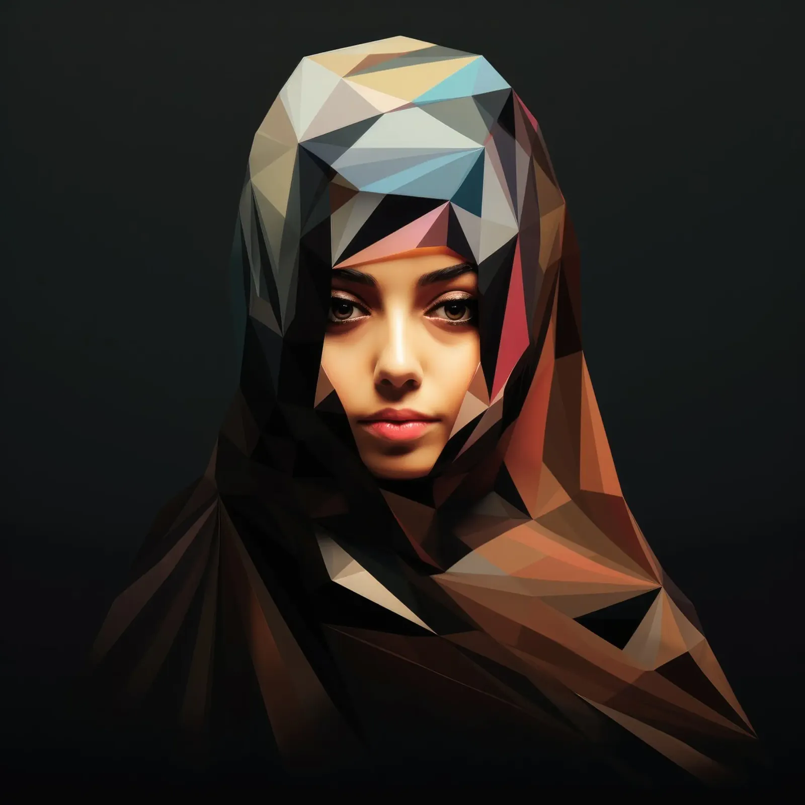Donna saudita geometrica astratta poster da Artful Muse