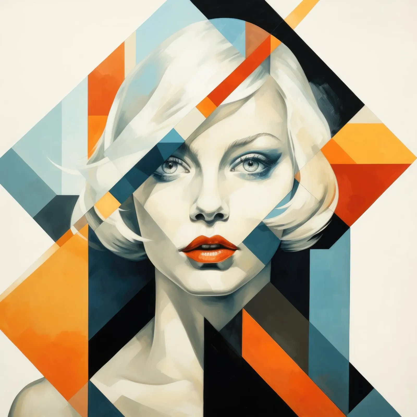 Donna svedese geometrica astratta tela da Artful Muse