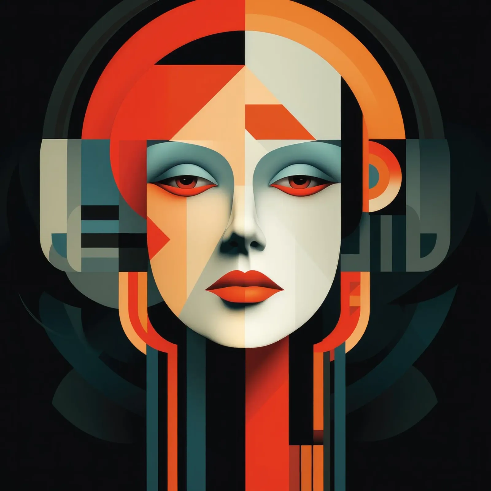 Donna svedese geometrica astratta pellicola backlit da Artful Muse