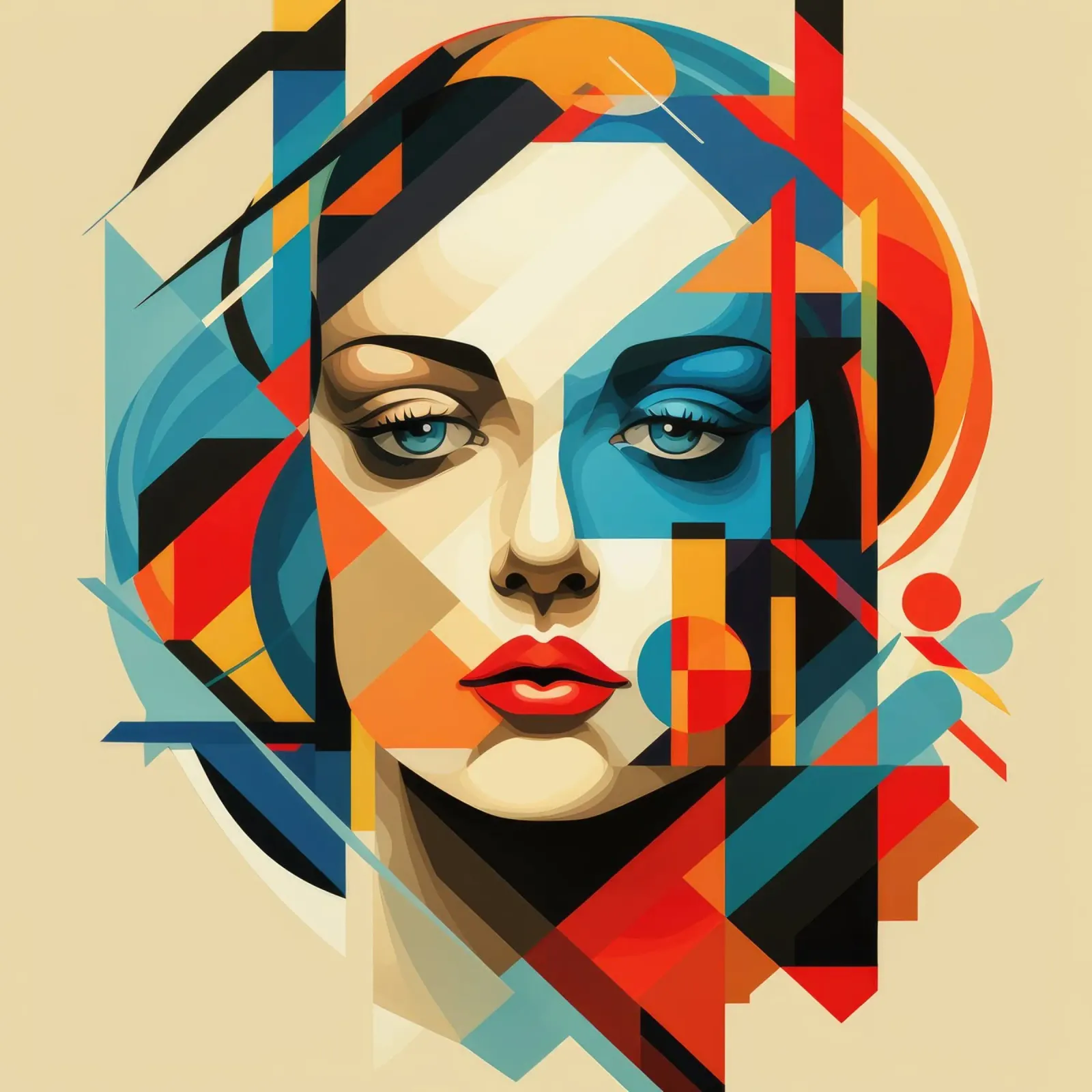 Mujer sueca geométrica abstracta metacrilato de Artful Muse