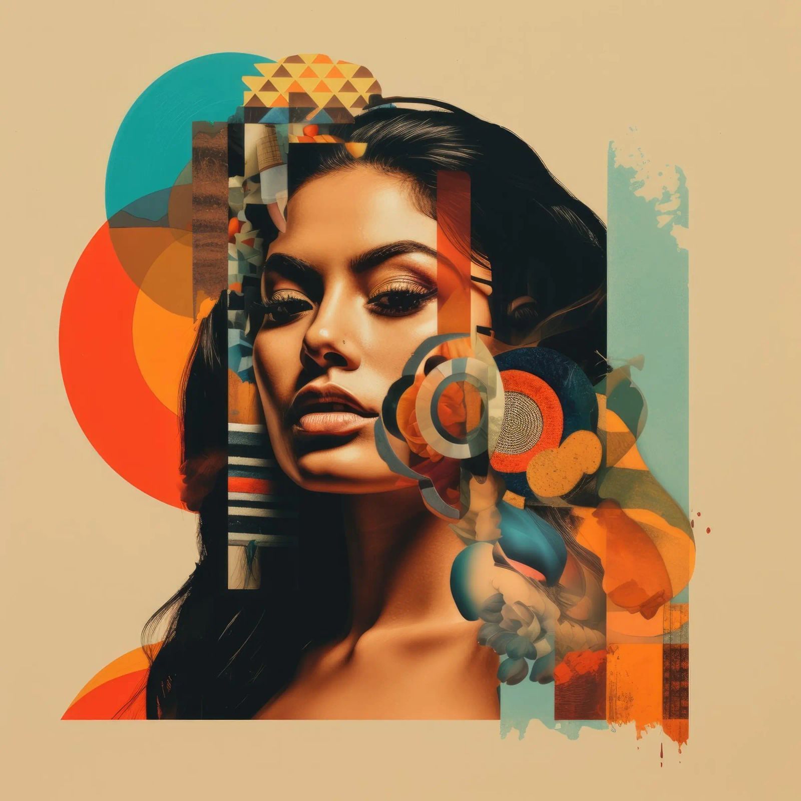 Abstract Shapes Mexican Woman poster by Artful Muse