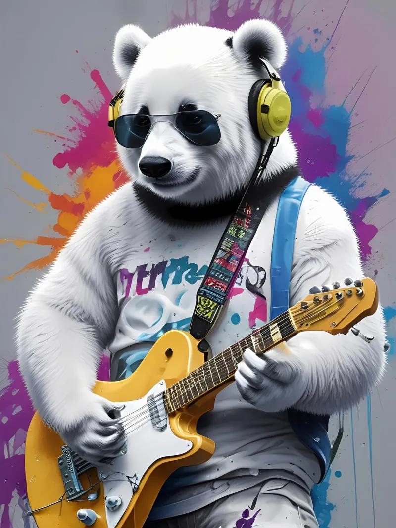 Panda che suona la chitarra poster da MakArena