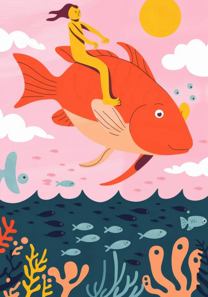 A cavallo del pesce carta hahnemühle da Emery Kate