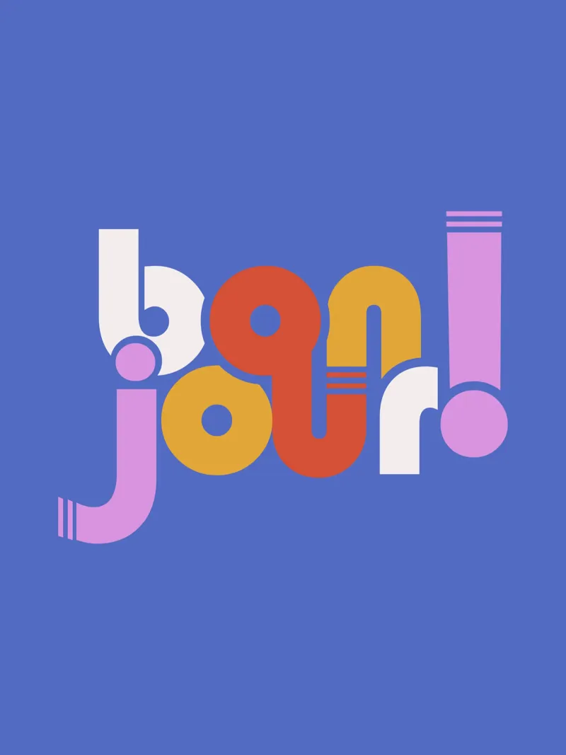 Modern "Bonjour!" French Typography Art Print carta hahnemühle da showmemars