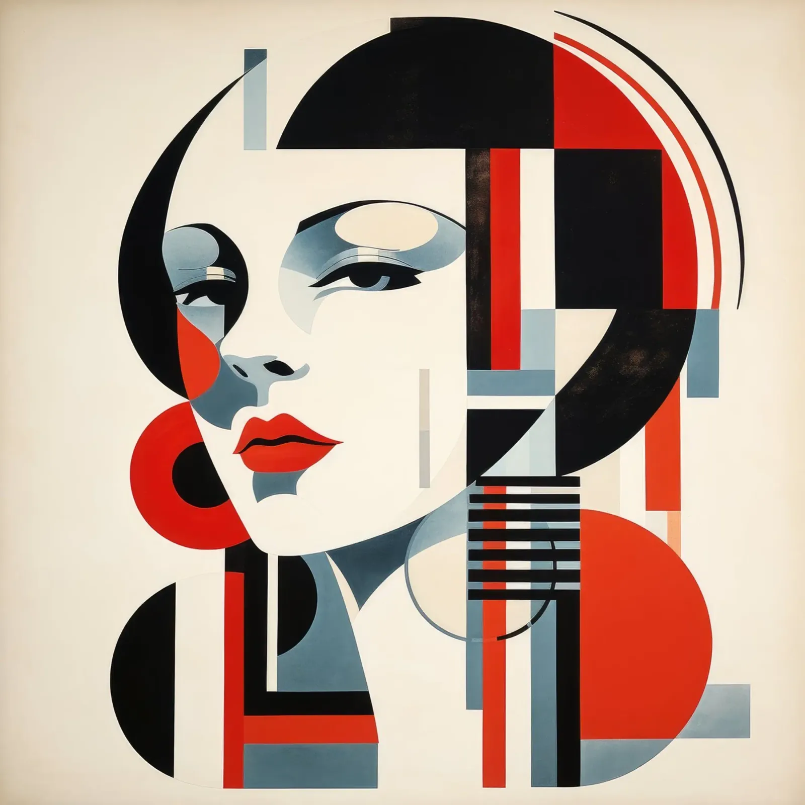 Donna francese Bauhaus alluminio dibond da Artful Muse