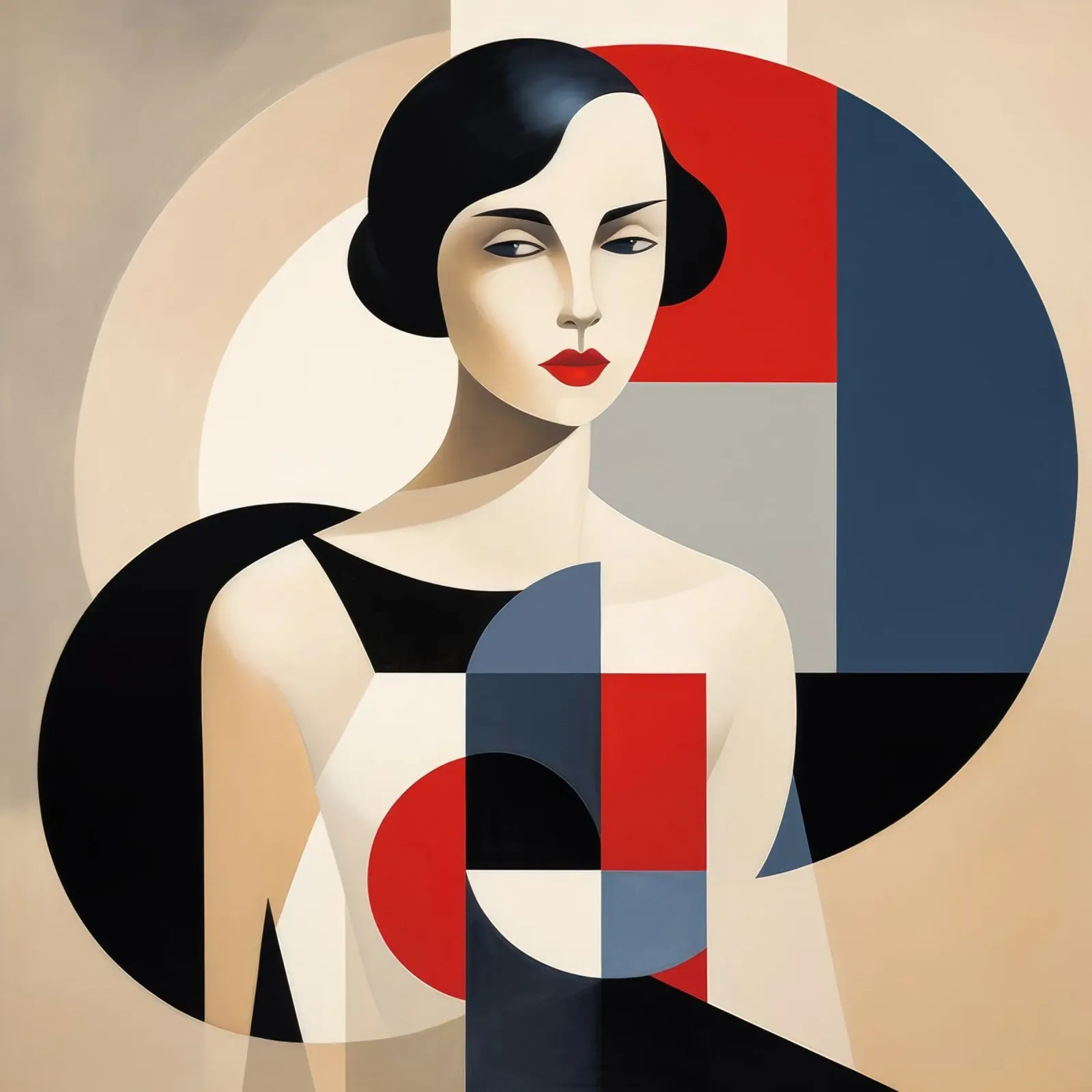 Donna francese Bauhaus pellicola backlit da Artful Muse