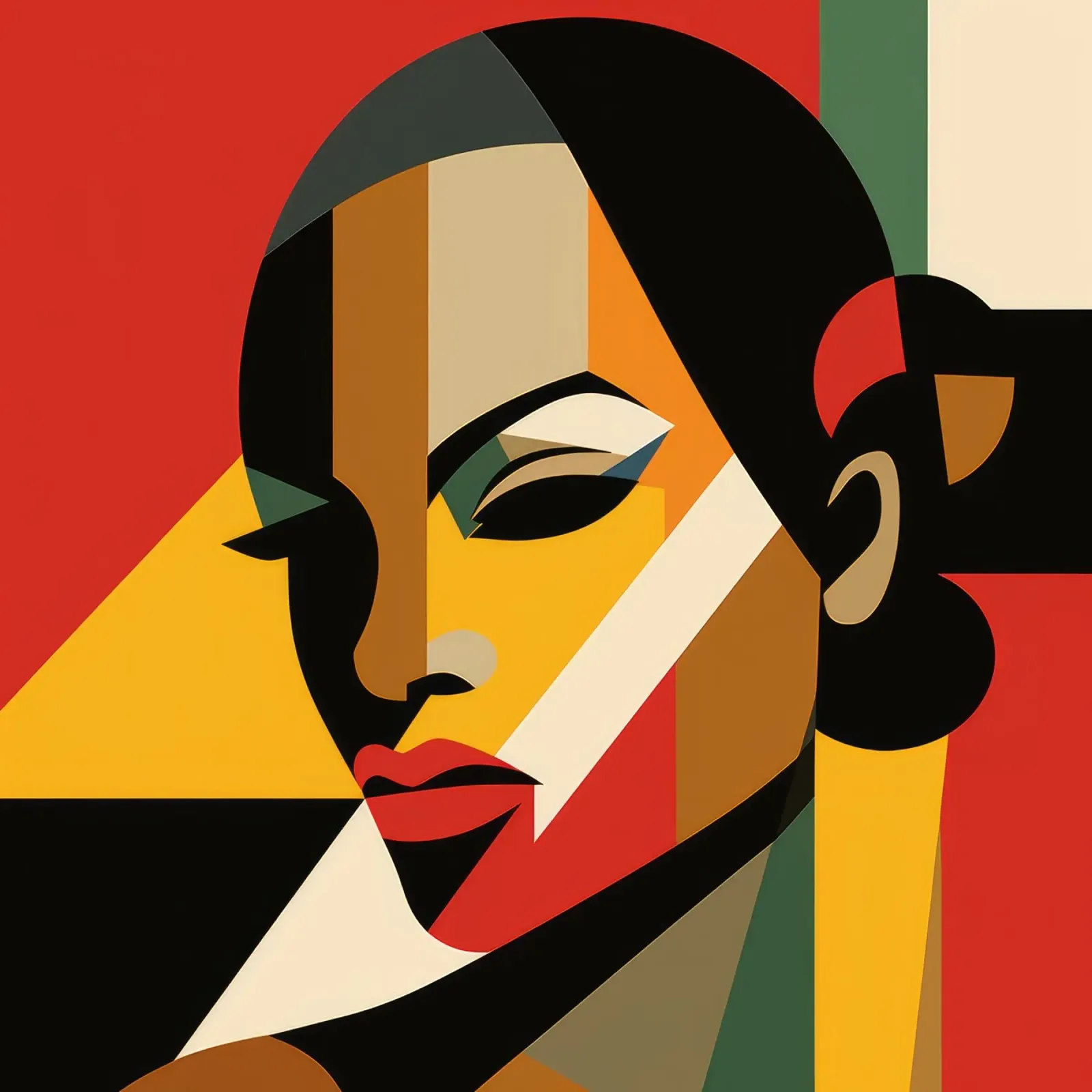 Bauhaus Jamaikanische Frau Hahnemühle von Artful Muse