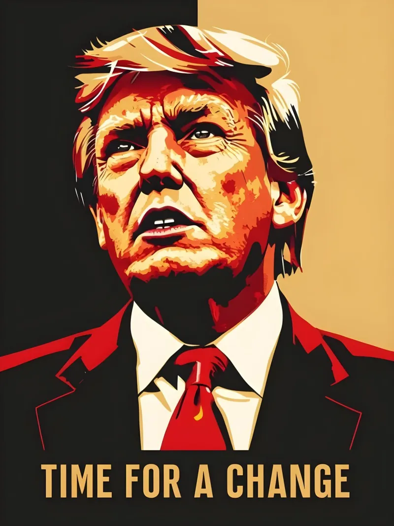 Donald Trump Hora de cambiar lámina retroiluminada de RETRO VINTAGE EDITION