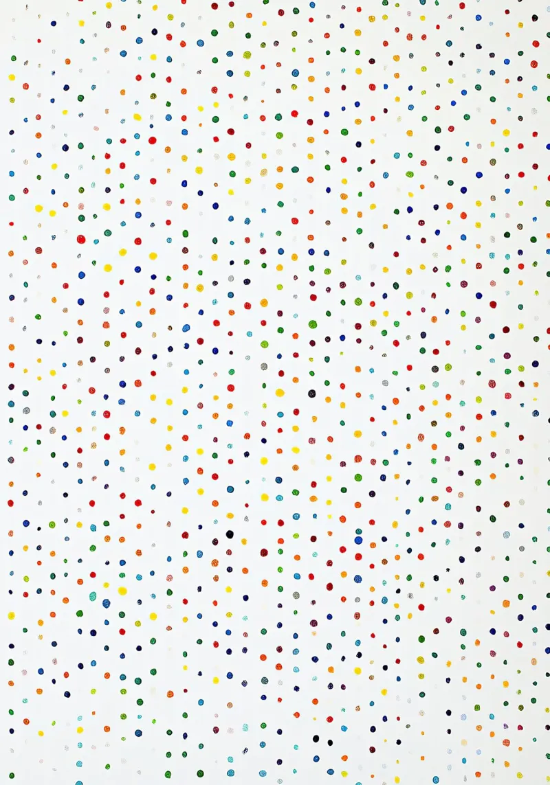 Dots White Confetti Abstract Colourful Minimalist canvas by Nikis Art Studio